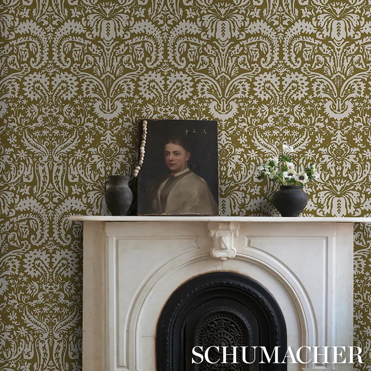 SUFFOLK DAMASK_ OLIVE