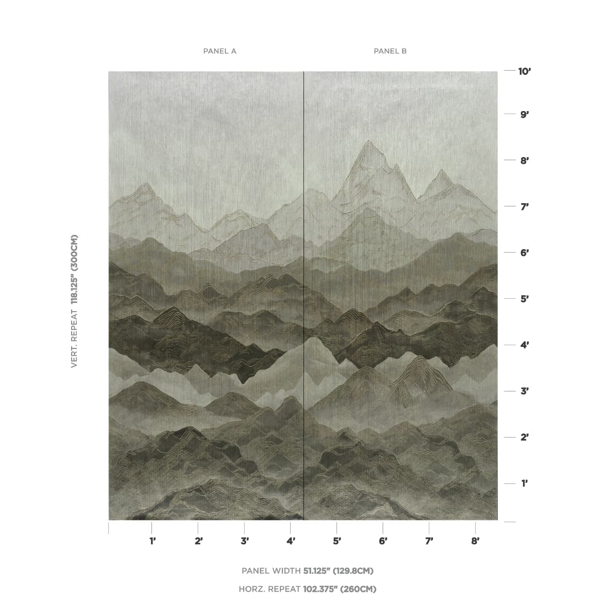 Atmospheric Landscape Panel Set_ MISTY MOUNTAINS