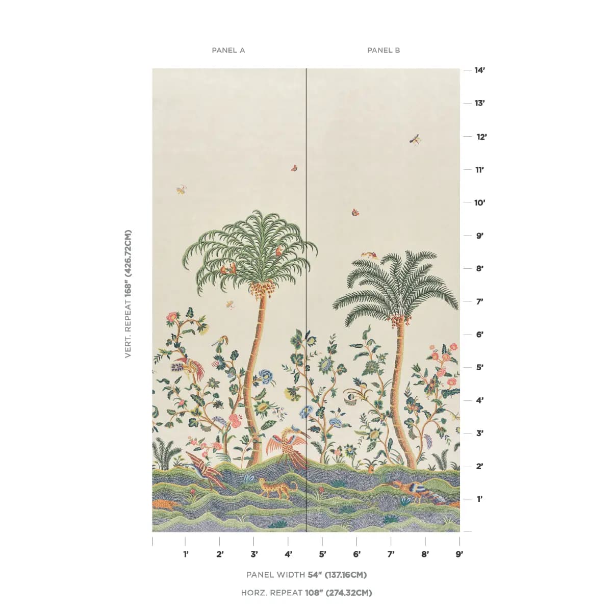 Spotswood Crewel 2 Panel Set_ MULTI