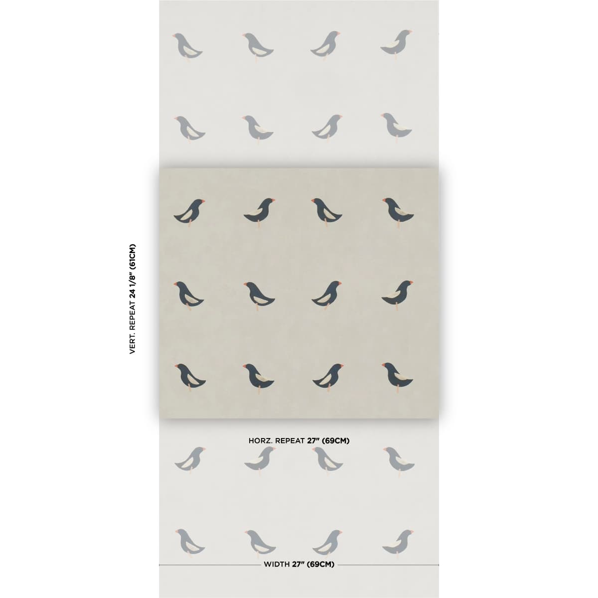 BIRDS PRINT_ BLACK ON NATURAL