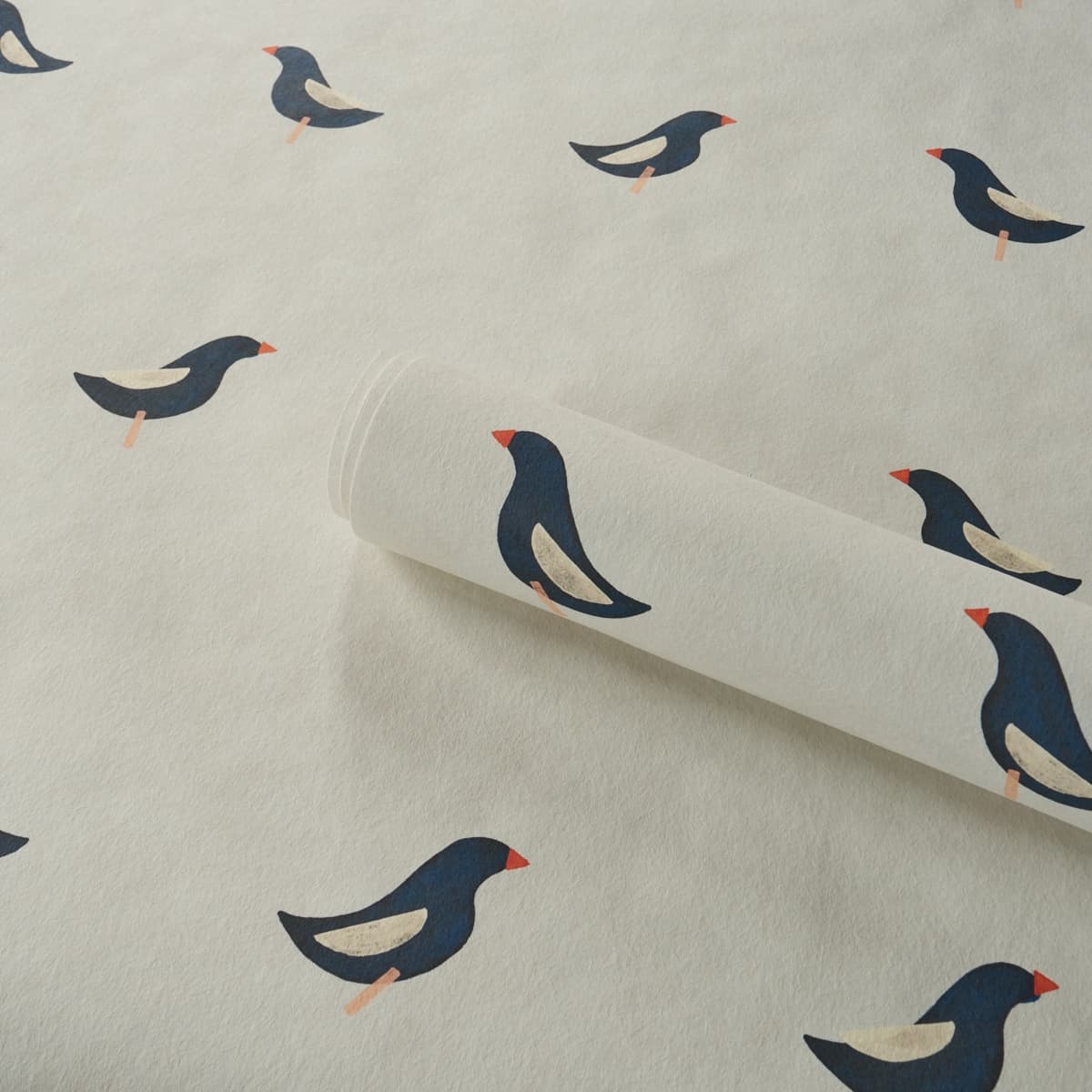 BIRDS PRINT_ BLACK ON NATURAL