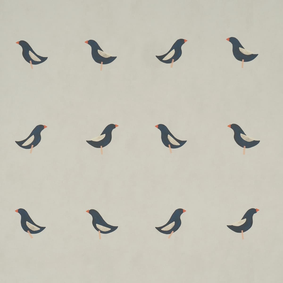 BIRDS PRINT_ BLACK ON NATURAL
