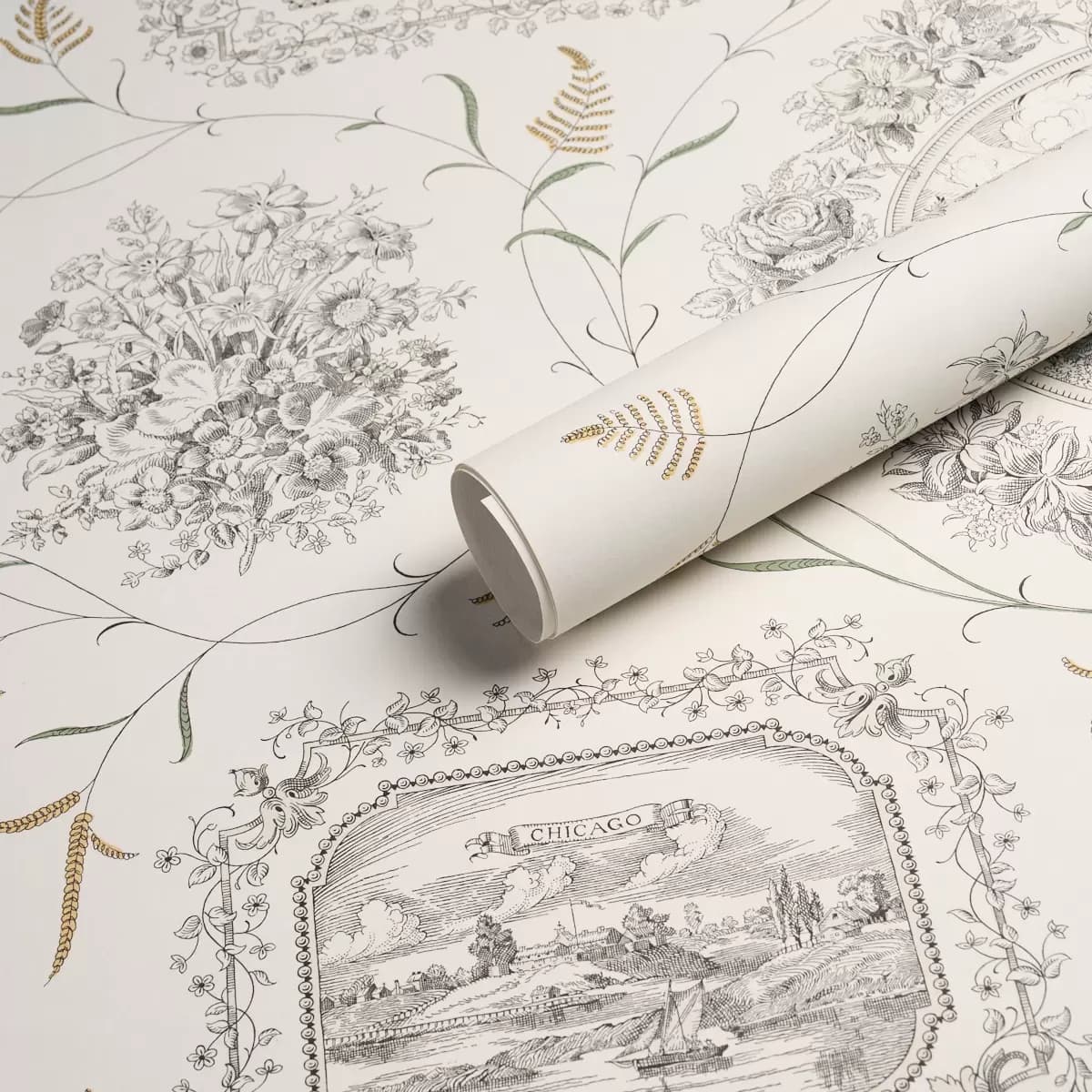 CENTURY SCENIC TOILE_ BLACK