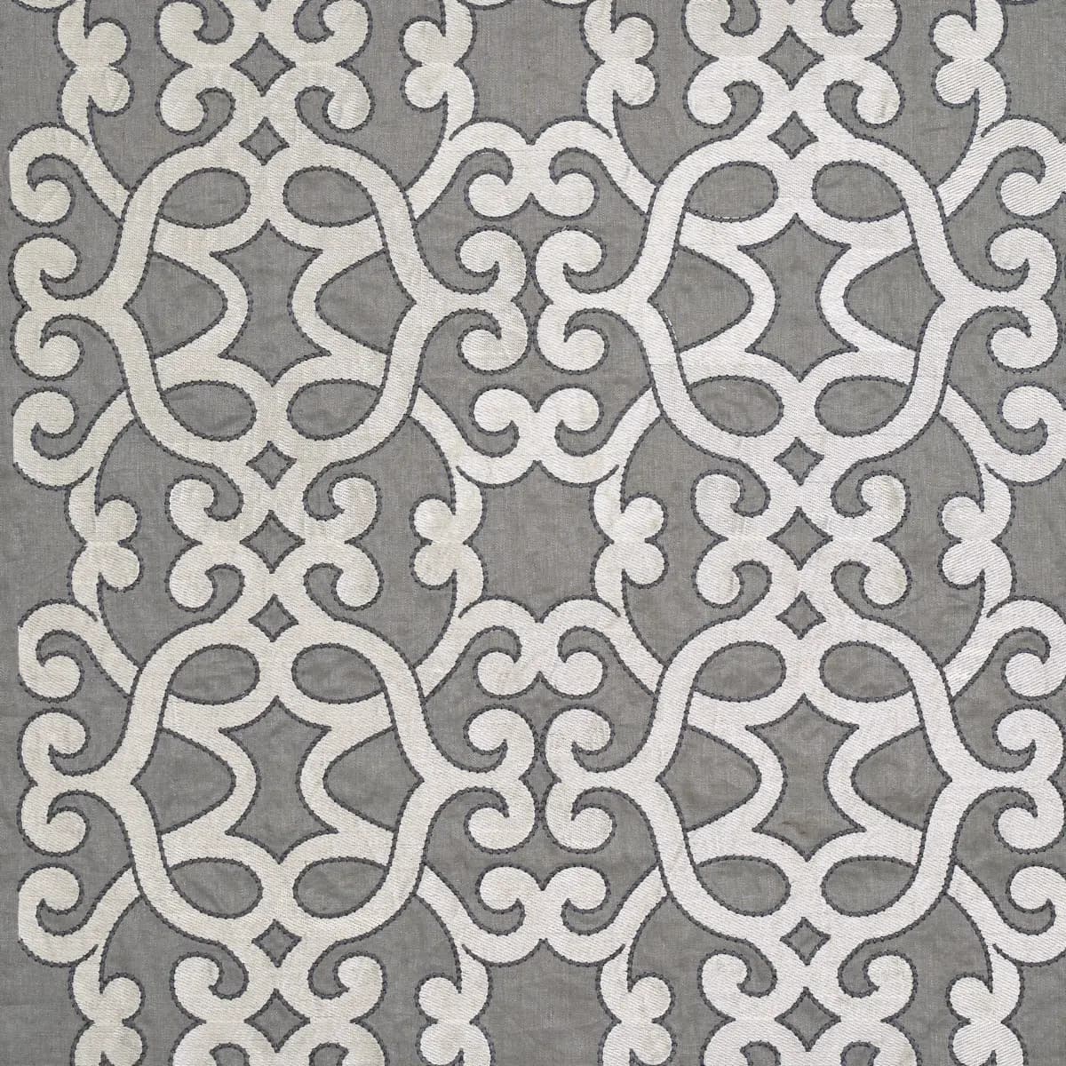 AMBOISE LINEN EMBROIDERY_ ZINC