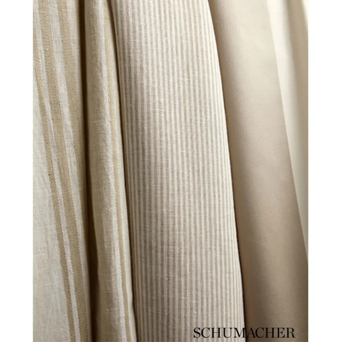 WESLEY LINEN TICKING STRIPE_ UMBER