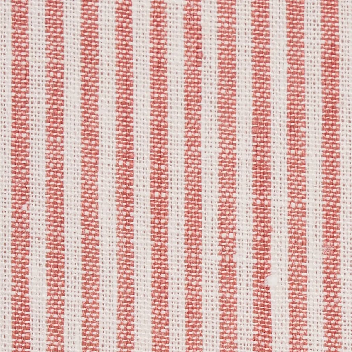WESLEY LINEN TICKING STRIPE_ CORAL