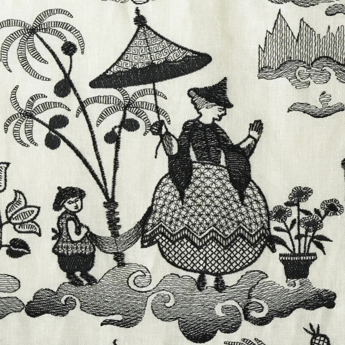 Bassano Embroidered Toile_ BLACK