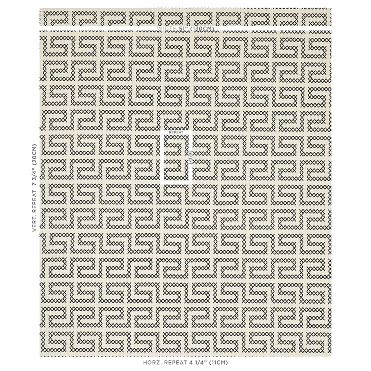 A MAZE EMBROIDERY_ BLACK ON IVORY