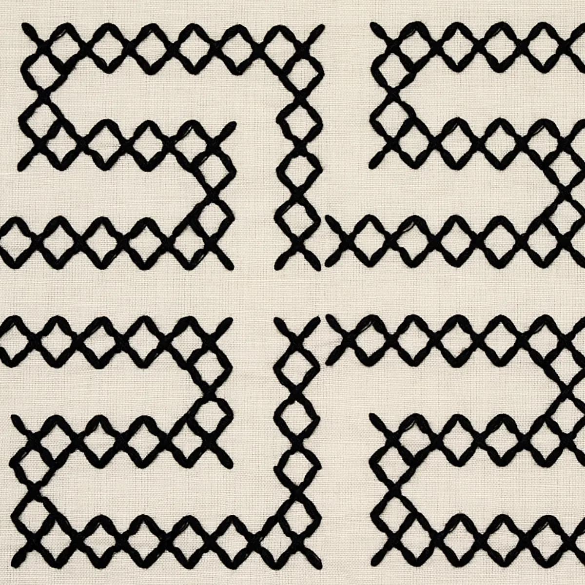 A MAZE EMBROIDERY_ BLACK ON IVORY