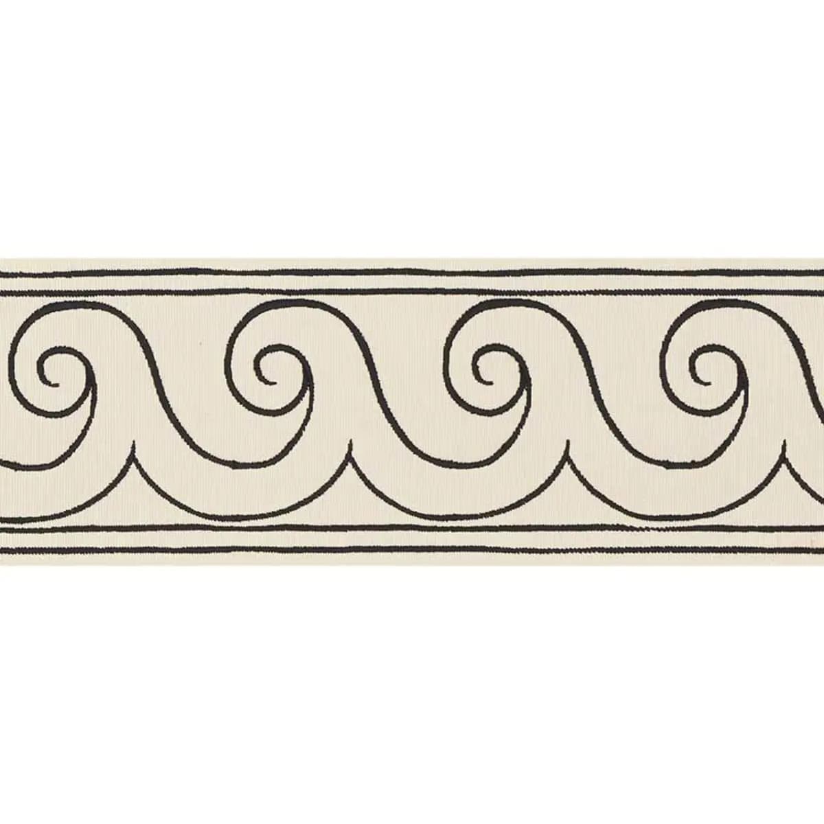 GREEK WAVES TRIM_ BLACK ON IVORY