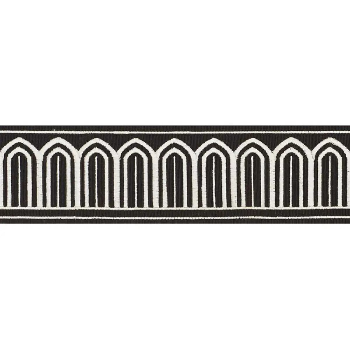ARCHES EMBROIDERED TAPE MEDIUM_ WHITE ON BLACK