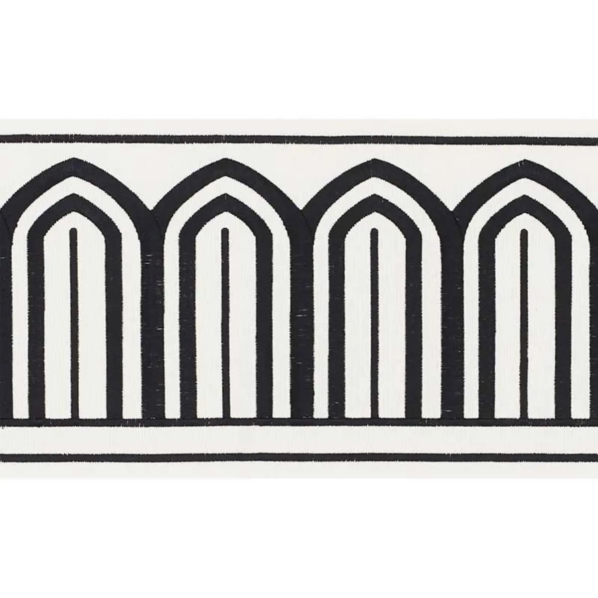 ARCHES EMBROIDERED TAPE WIDE_ BLACK ON WHITE