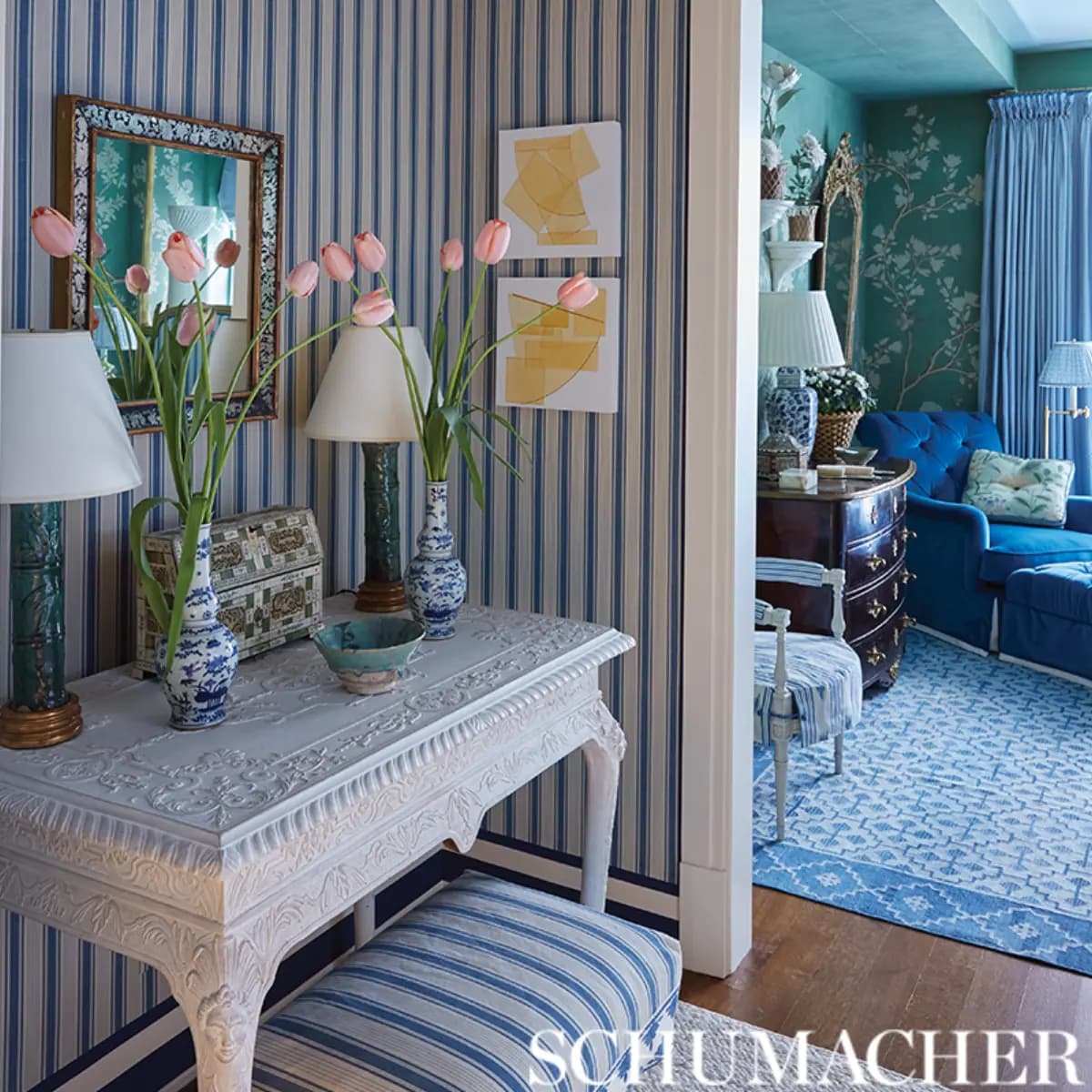 OJAI STRIPE_ PRUSSIAN BLUE