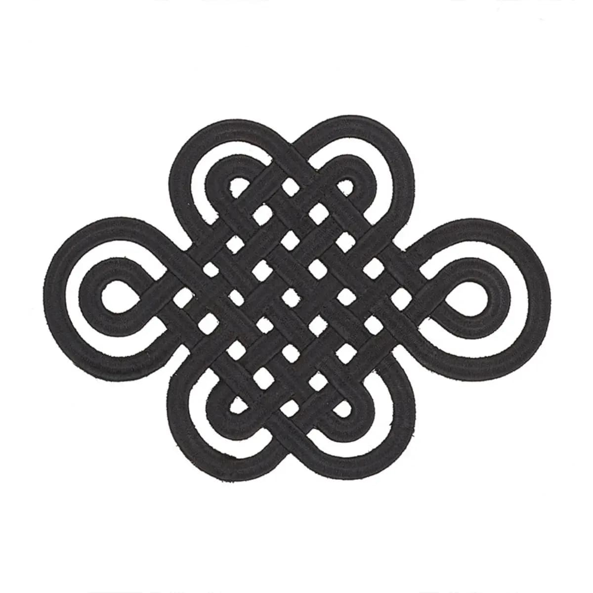 GOOD LUCK KNOT APPLIQUÉ_ BLACK
