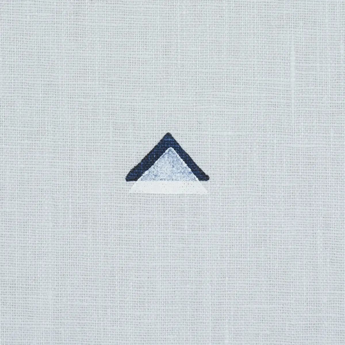 OVERLAPPING TRIANGLES HAND PRINT_ NAVY AND WHITE ON SKY