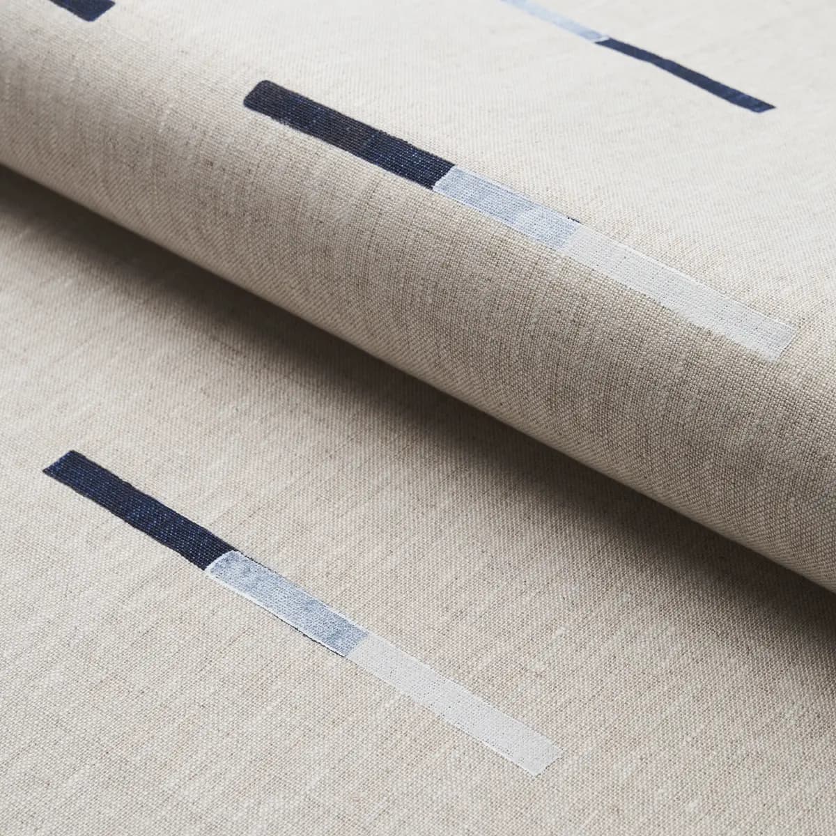 OVERLAPPING DASHES HAND-BLOCK PRINT_ NAVY