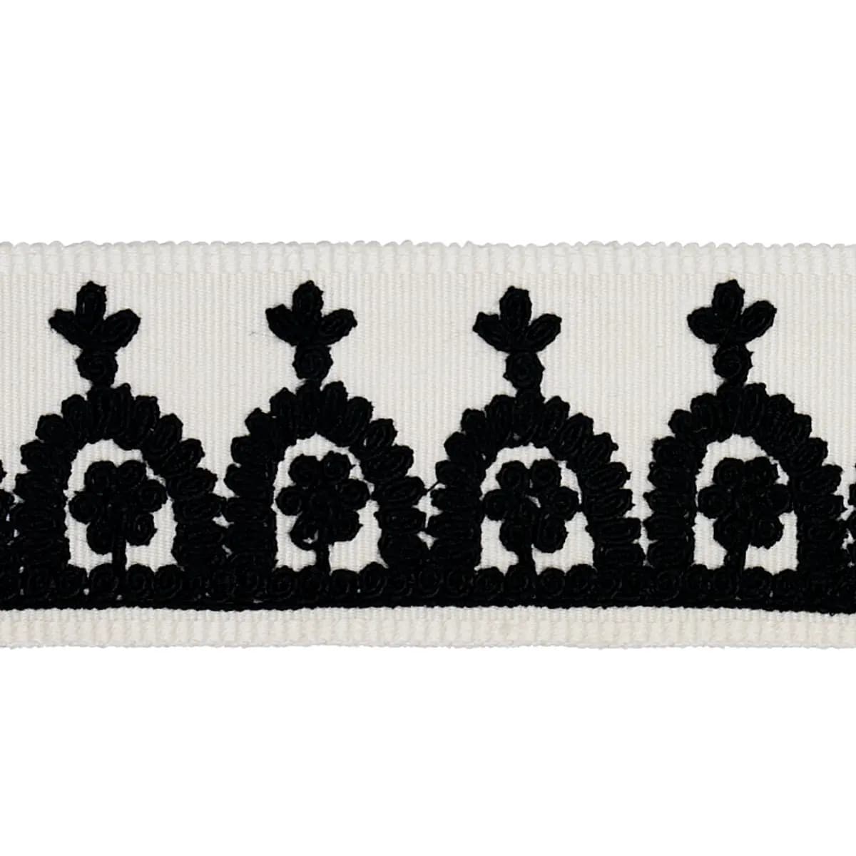 Noelia Embroidered Tape_ BLACK ON IVORY