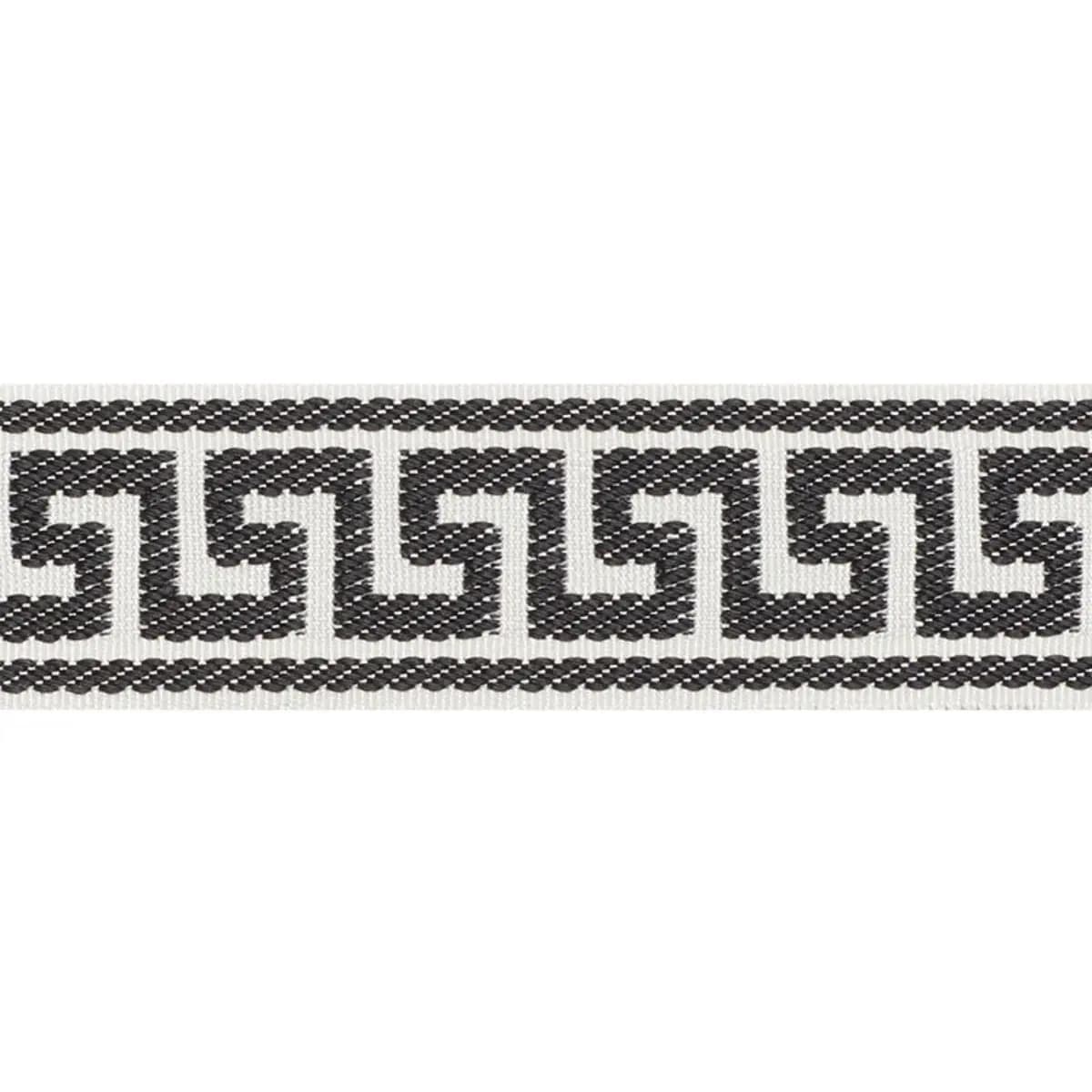 ETIENNE SILK GREEK KEY NARROW_ BLACK