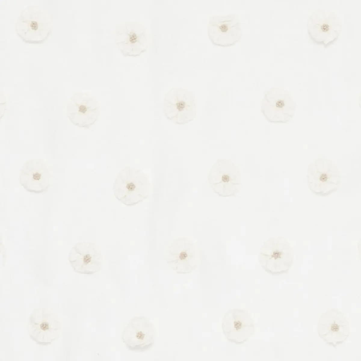 BUTTON FLOWER SHEER_ IVORY