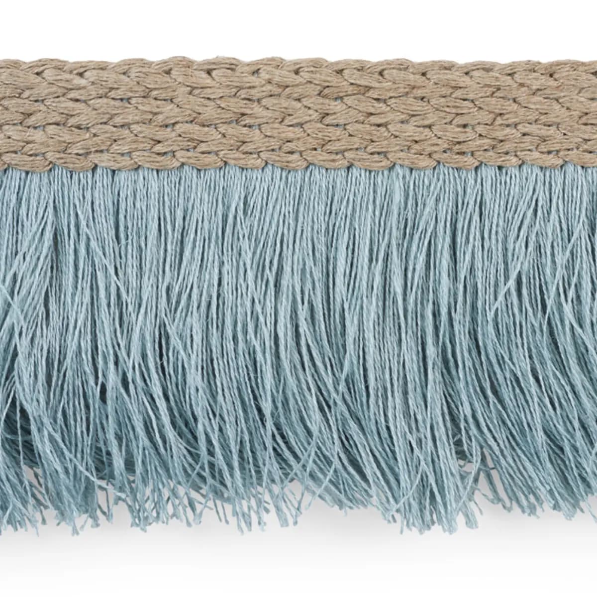 BRAIDED LINEN FRINGE_ SKY
