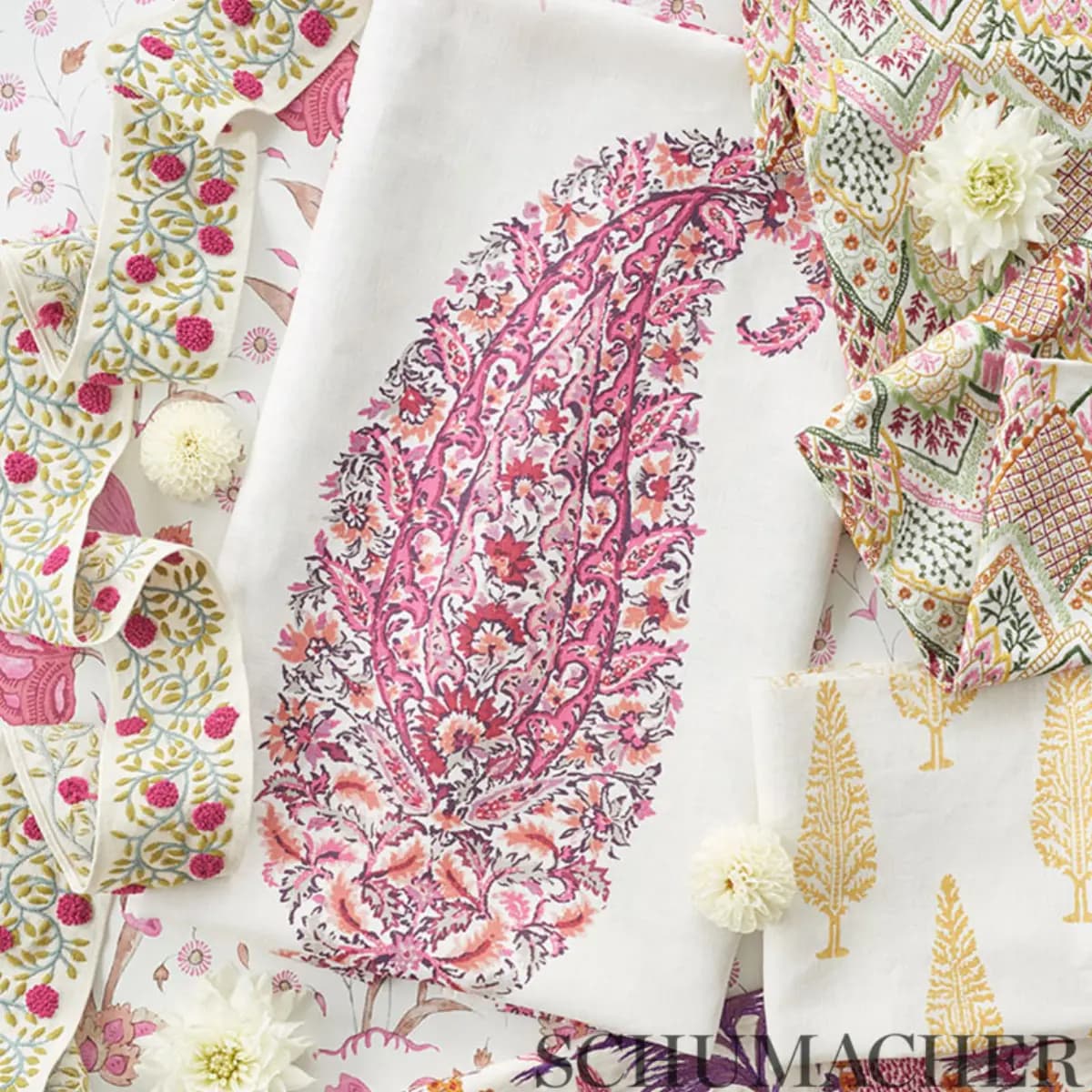 ASHOKA TAPE_ MAGENTA & LEAF