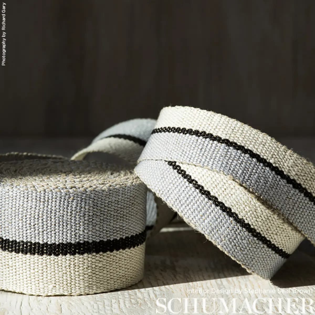 ILE SAINT-LOUIS MEDIUM TAPE_ WHITE BLACK & SILVERY BLUE