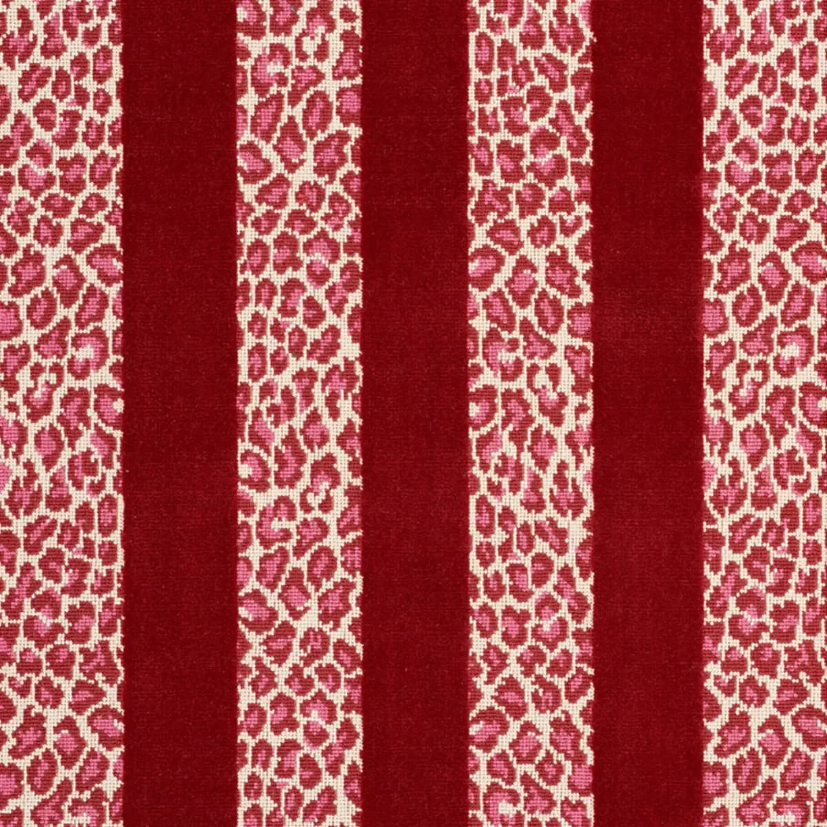 GUEPARD STRIPE VELVET_ RED