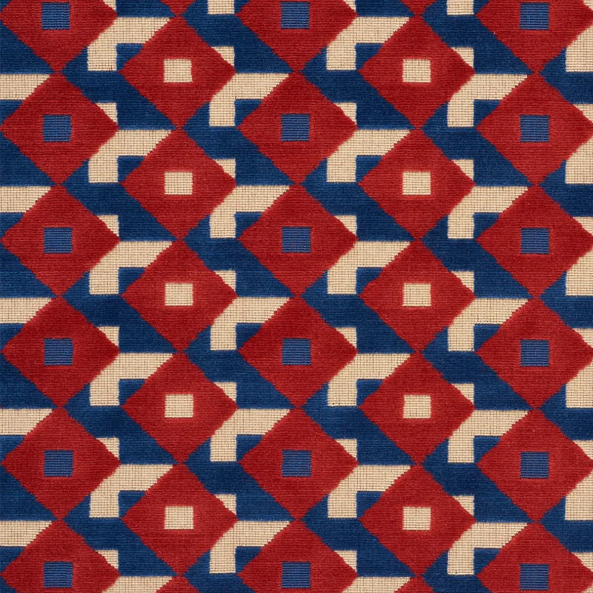 DAZZLE SHIP VELVET_ BLUE & RED