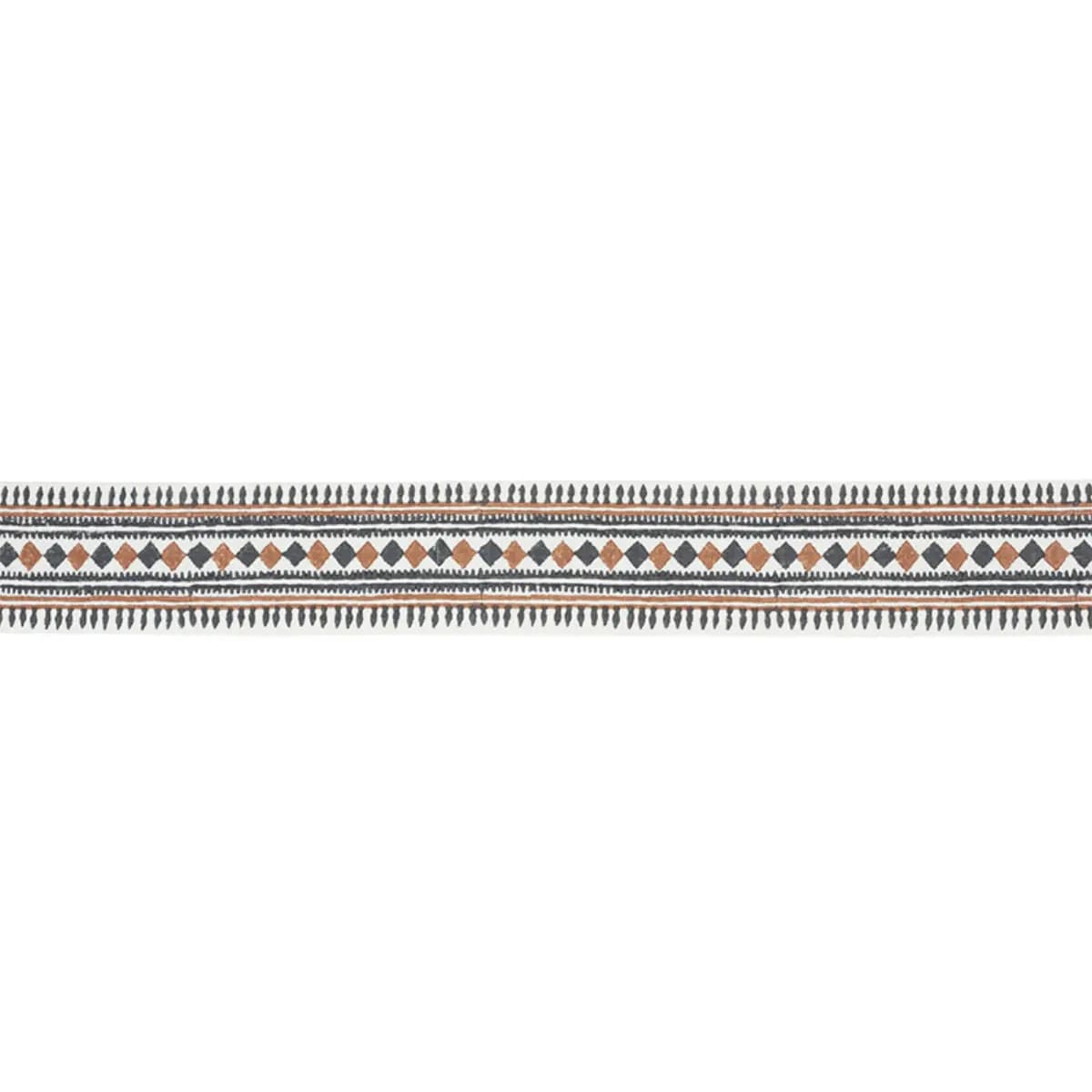 TOULA HAND BLOCKED LINEN TAPE_ BLACK & BROWN