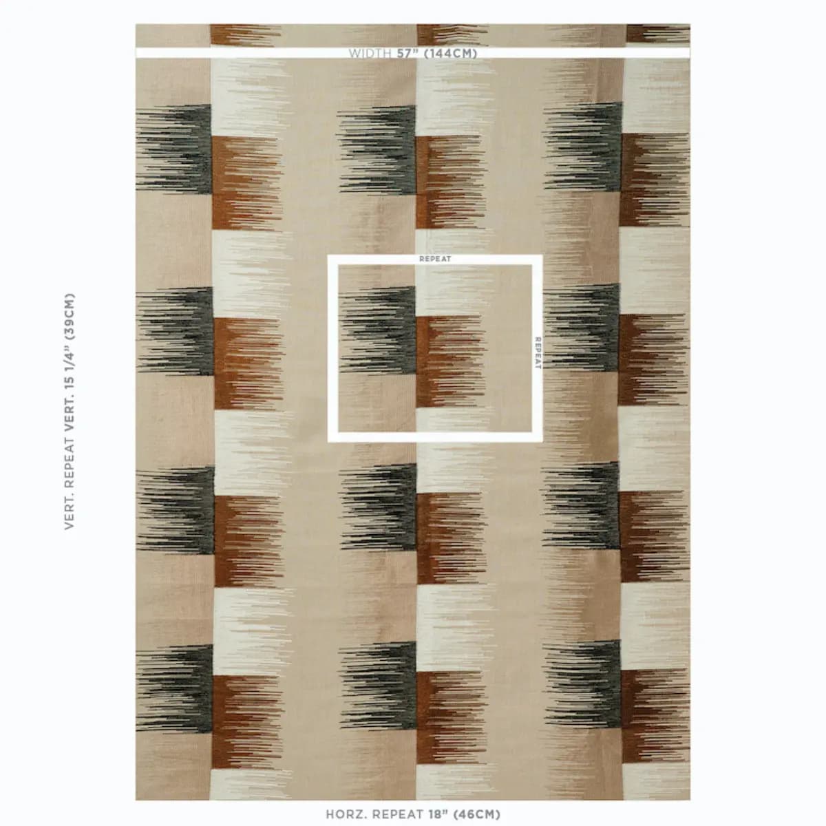 SUNBURST STRIPE EMBROIDERY_ BLACK & NEUTRAL
