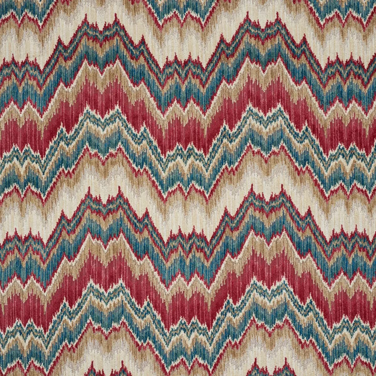 BEZIQUE FLAMESTITCH VELVET_ RED & PEACOCK