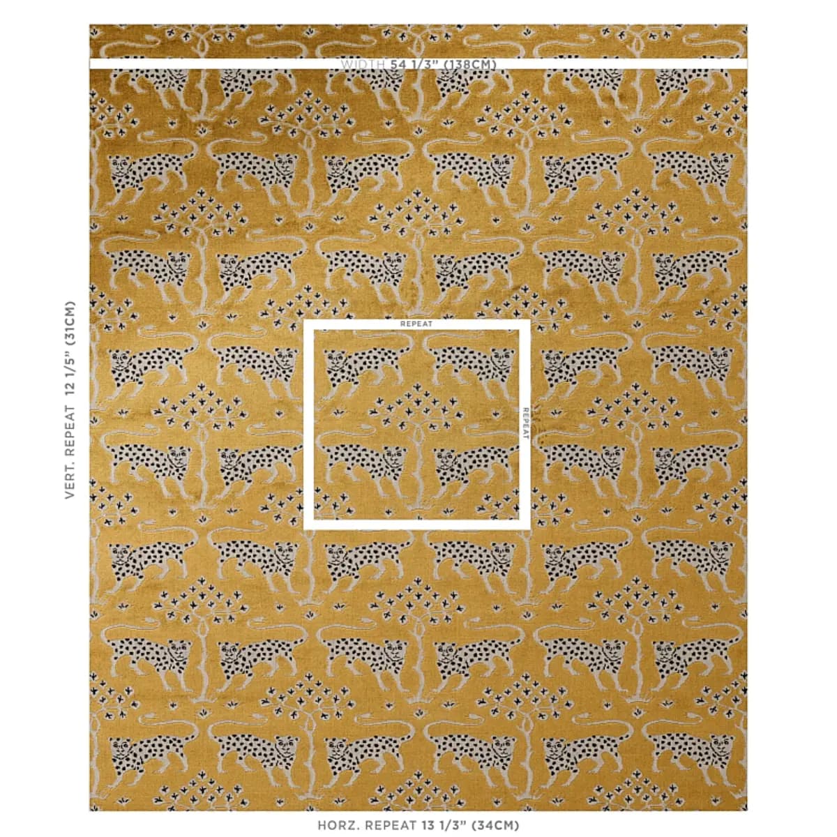 WOODLAND LEOPARD VELVET_ GOLD