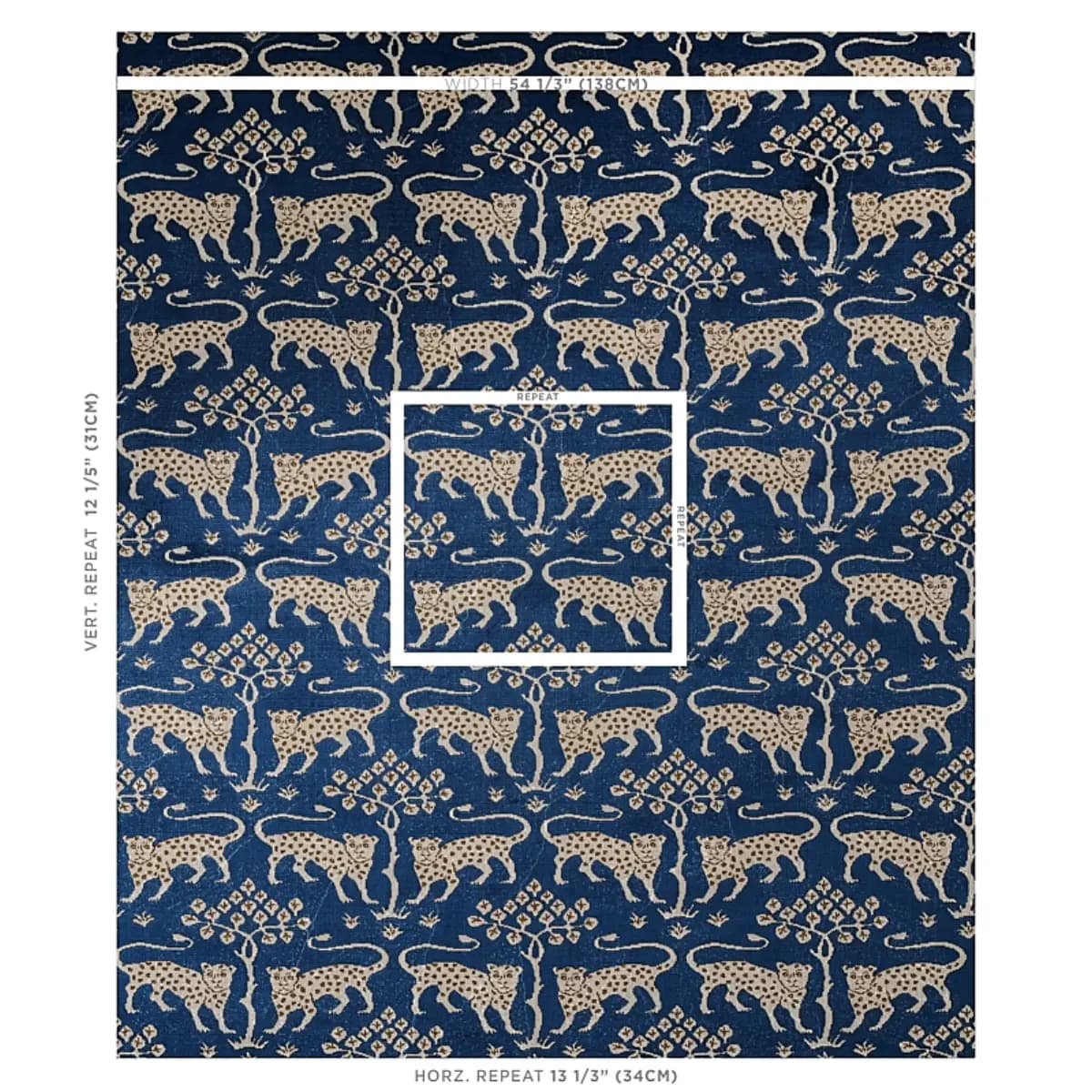 WOODLAND LEOPARD VELVET_ SAPPHIRE