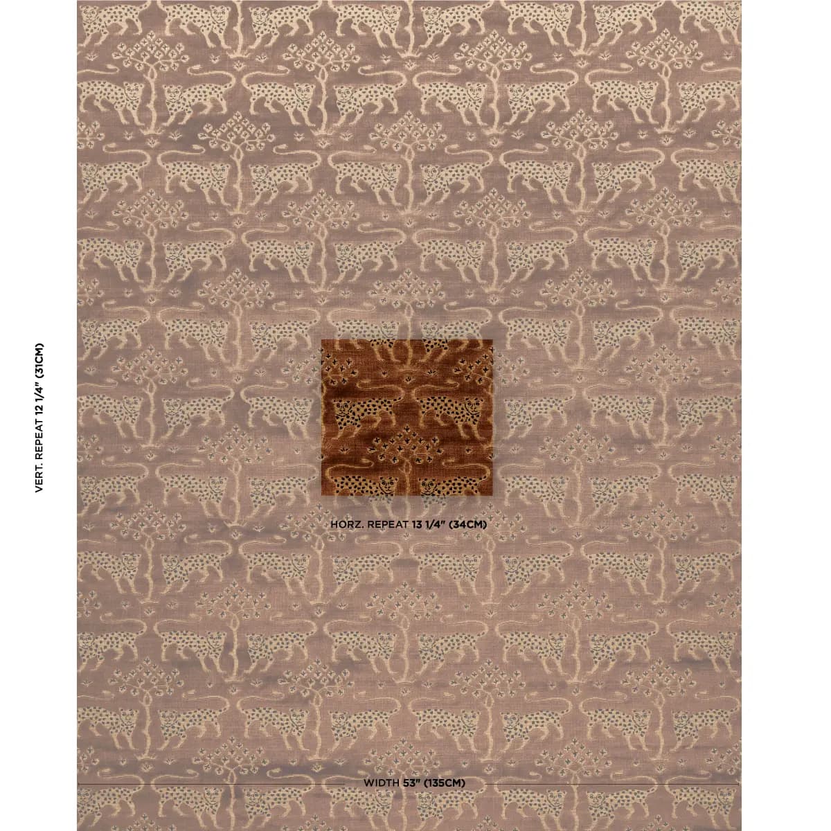 WOODLAND LEOPARD VELVET_ SEPIA