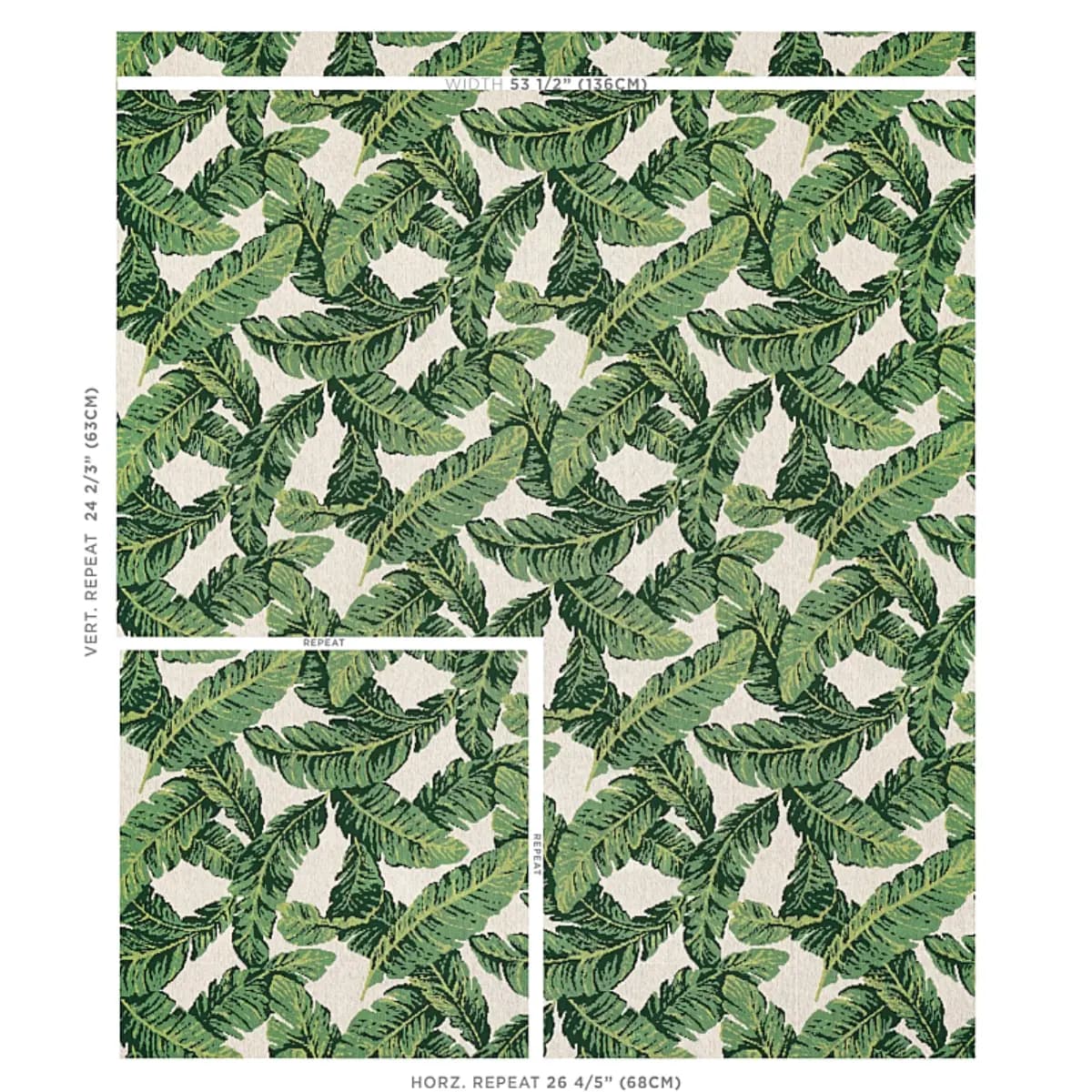 TROPICAL LEAF ÉPINGLÉ_ GREEN & IVORY