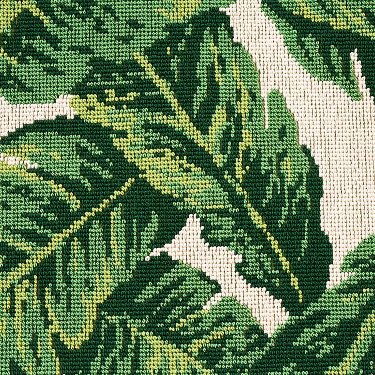 TROPICAL LEAF ÉPINGLÉ_ GREEN & IVORY