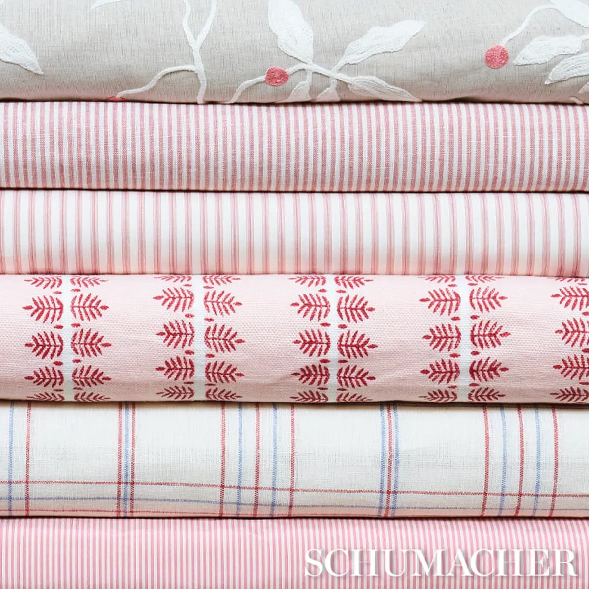 NILS PLAID LINEN_ RED