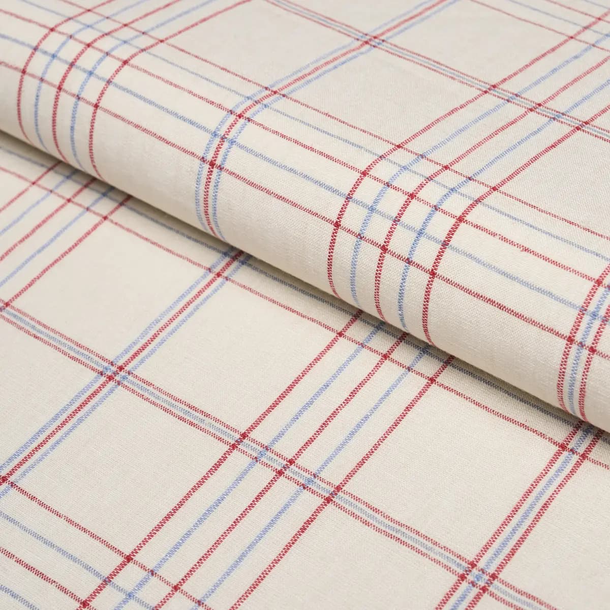 NILS PLAID LINEN_ RED