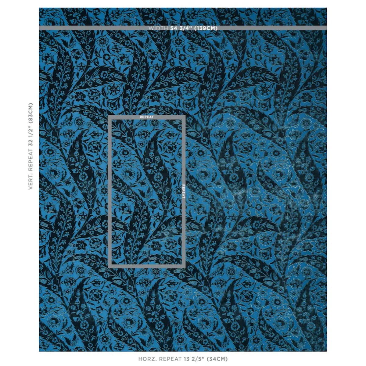 SAZ PAISLEY SILK VELVET_ BLUE