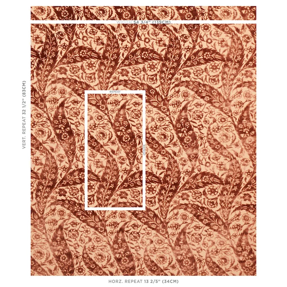 SAZ PAISLEY SILK VELVET_ TERRACOTTA