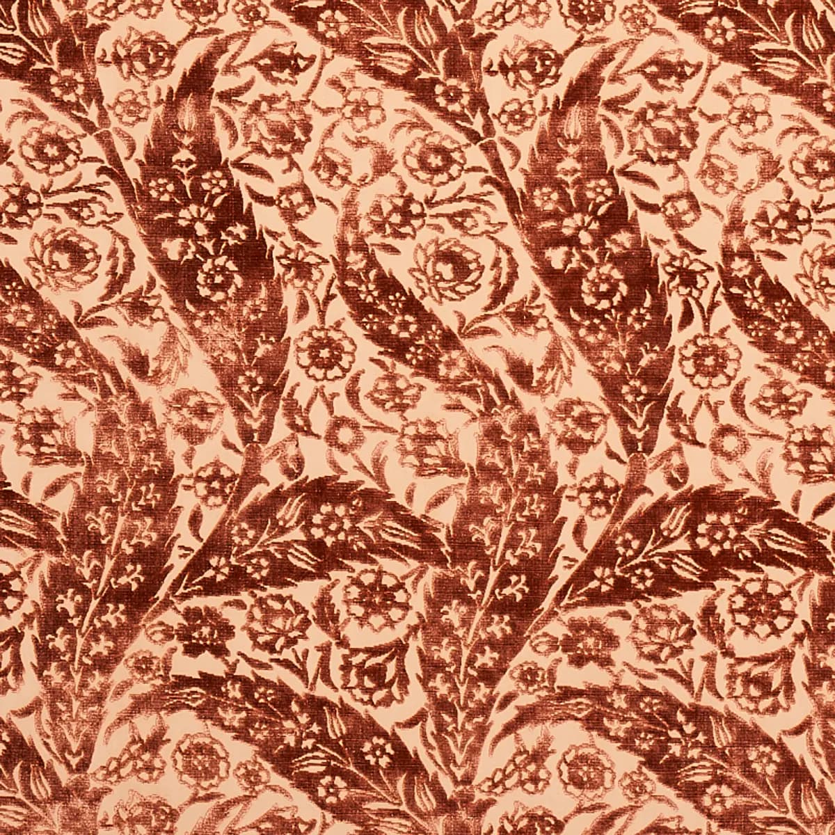 SAZ PAISLEY SILK VELVET_ TERRACOTTA