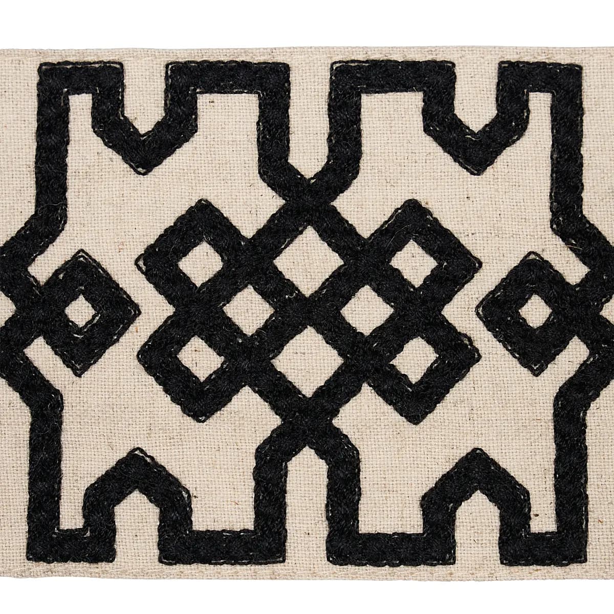 Knotted Trellis Tape_ BLACK ON UNBLEACHED