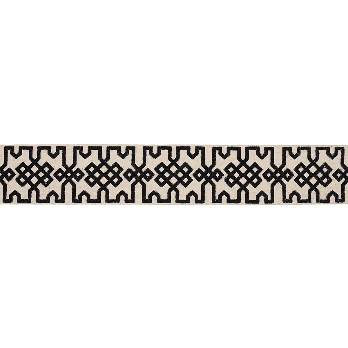 Knotted Trellis Tape_ BLACK ON UNBLEACHED