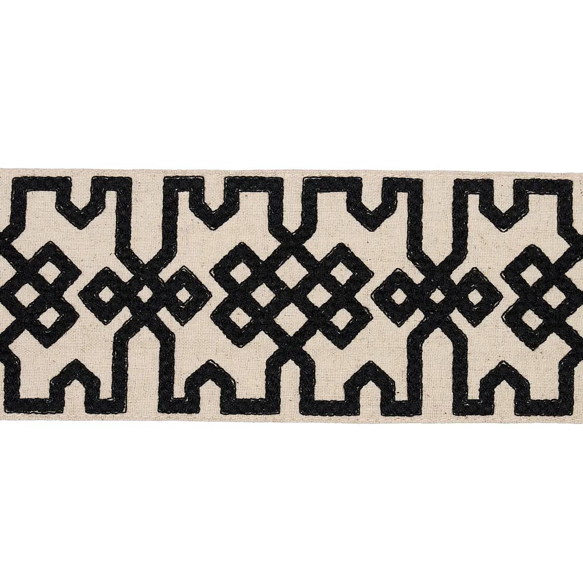 Knotted Trellis Tape_ BLACK ON UNBLEACHED