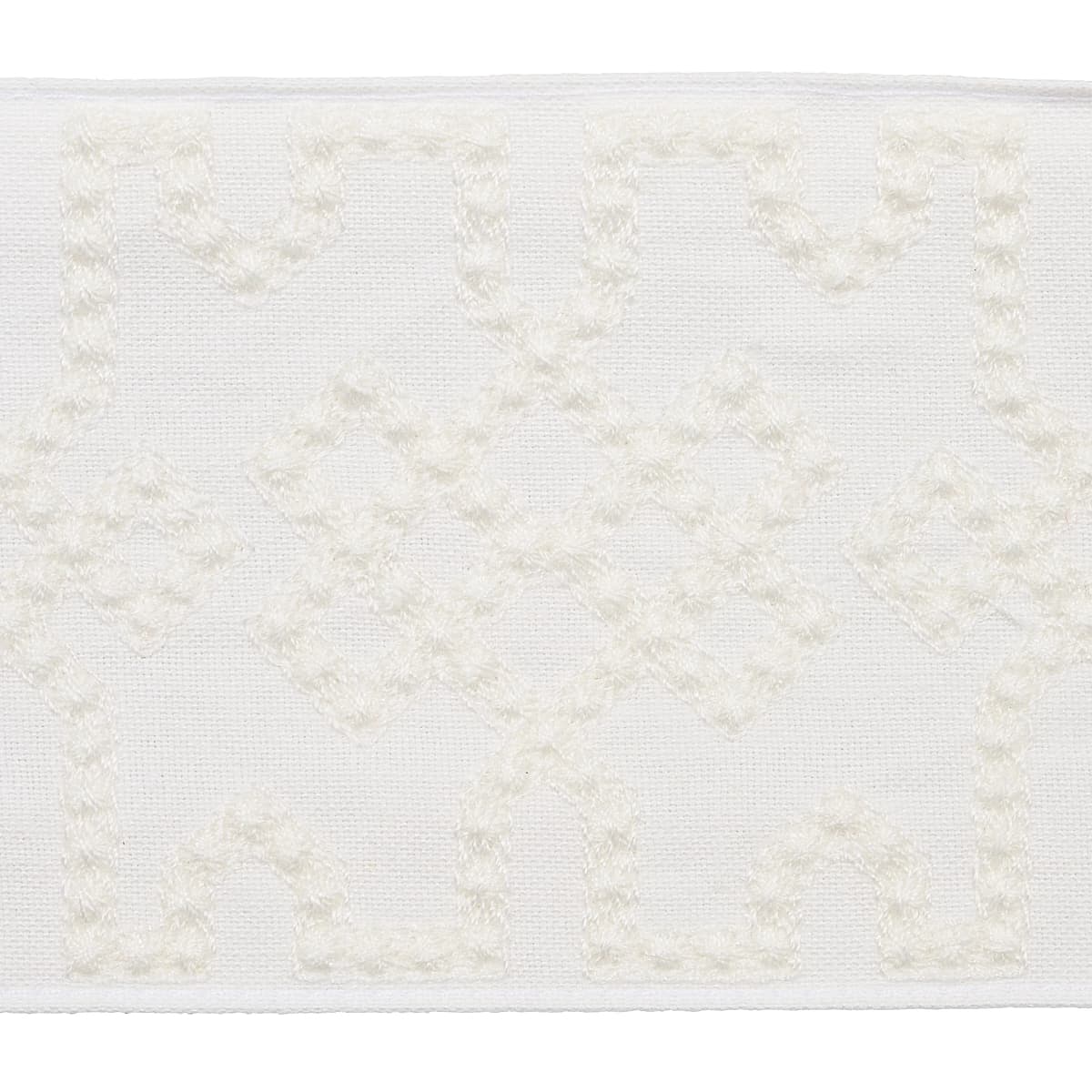 KNOTTED TRELLIS TAPE_ WHITE ON WHITE