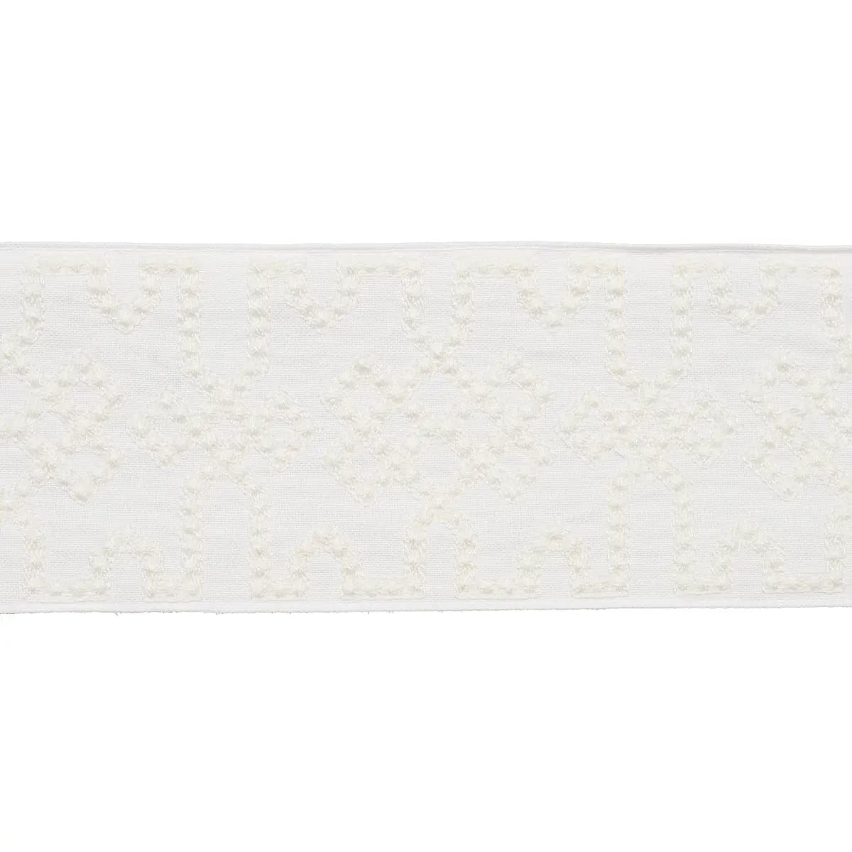 KNOTTED TRELLIS TAPE_ WHITE ON WHITE