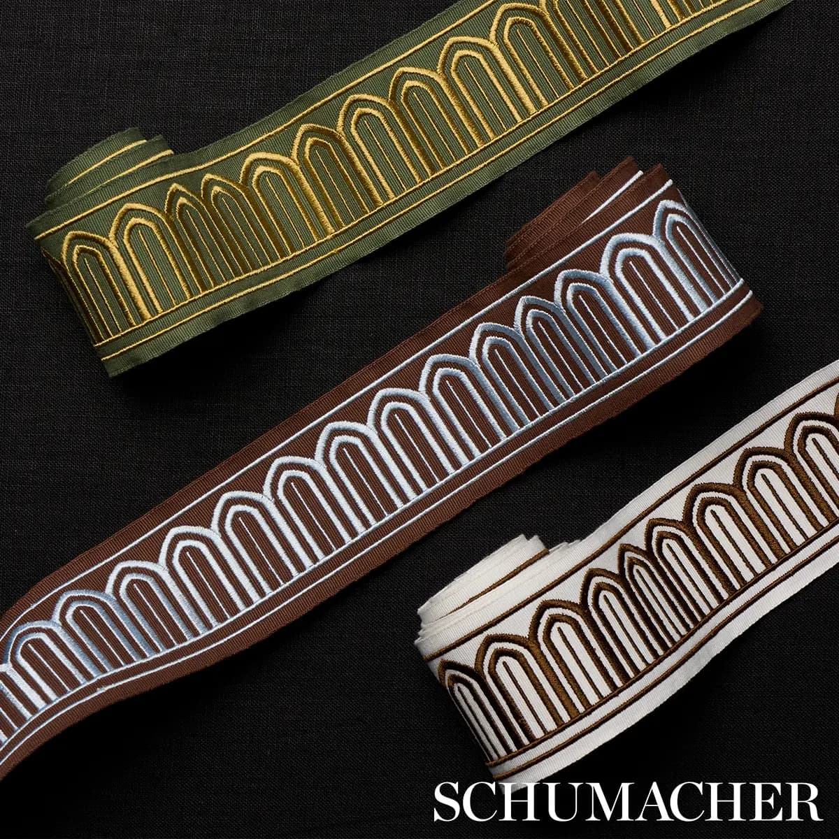 ARCHES EMBROIDERED TAPE MEDIUM_ OLIVE