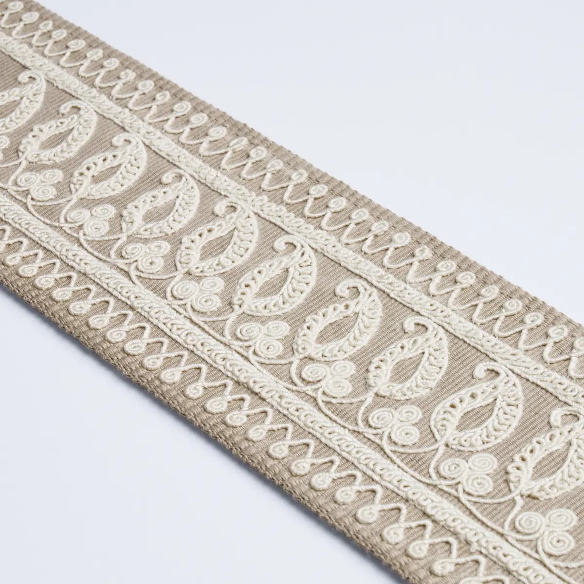 PAISLEY EMBROIDERED TAPE_ SAND