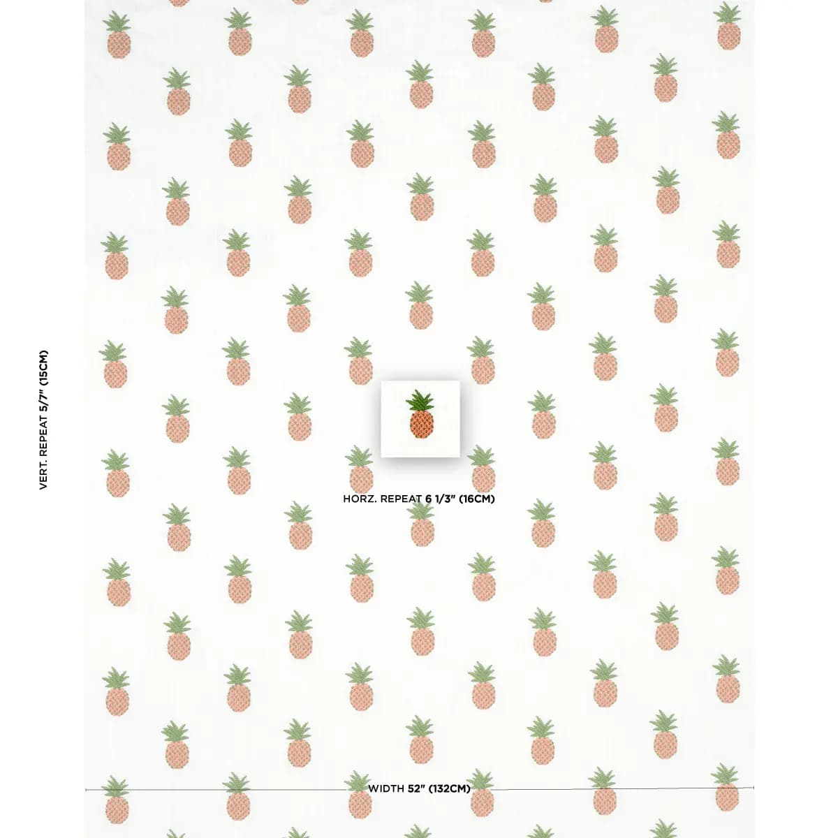 PINEAPPLE EMBROIDERY_ APRICOT ON IVORY