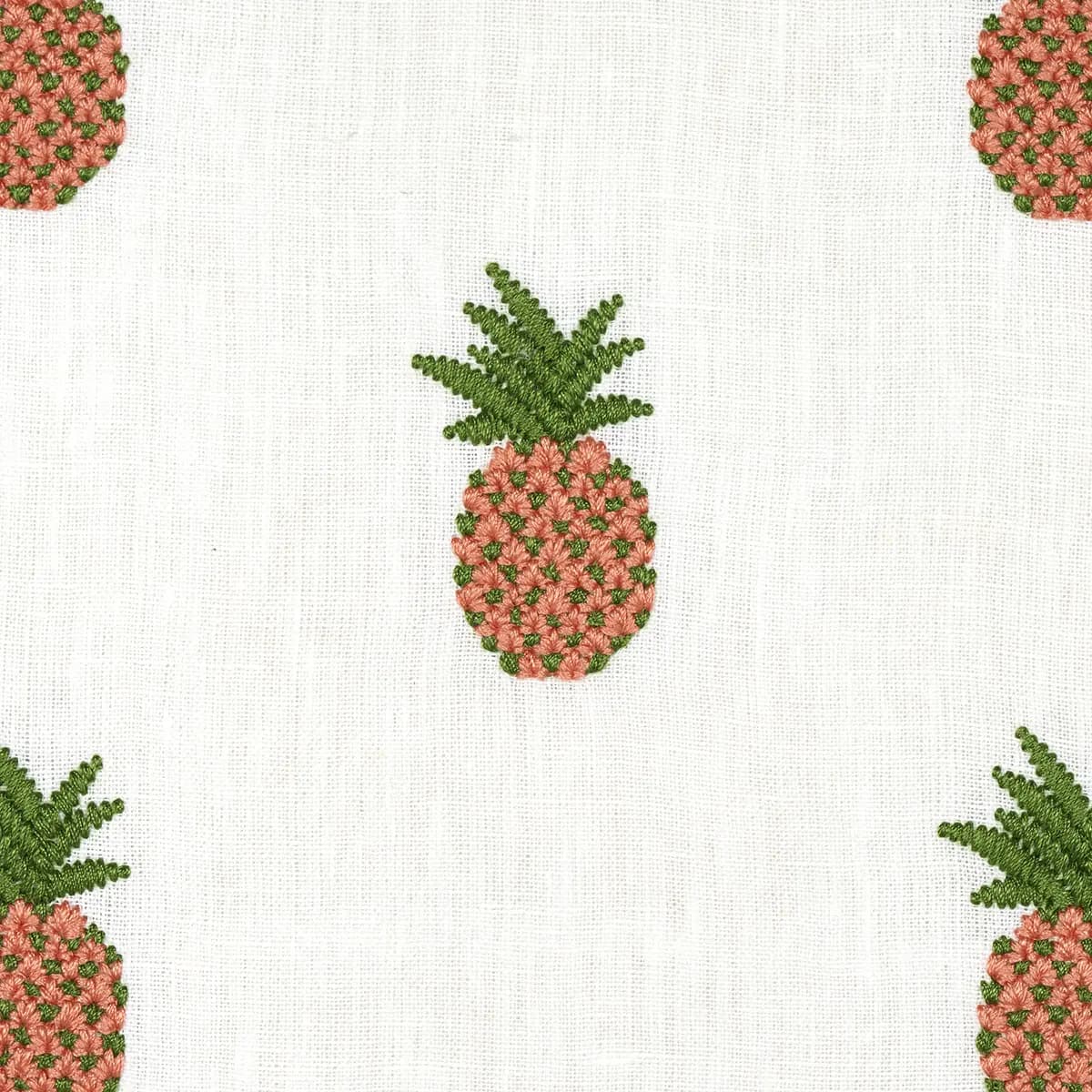 PINEAPPLE EMBROIDERY_ APRICOT ON IVORY